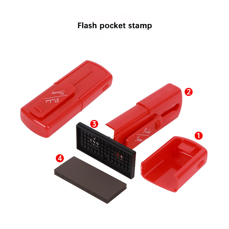 Save time and space with a convenient pocket stamp