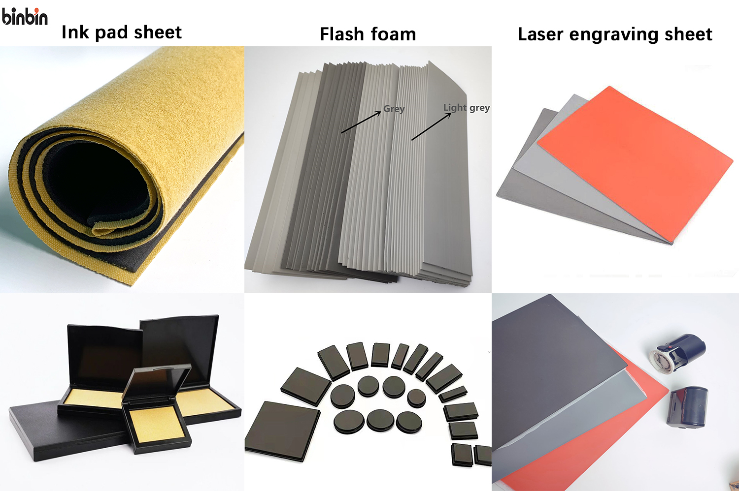 Stamp material from Ningbo binbin,flash foam,ink pad sheet,laser rubber sheet