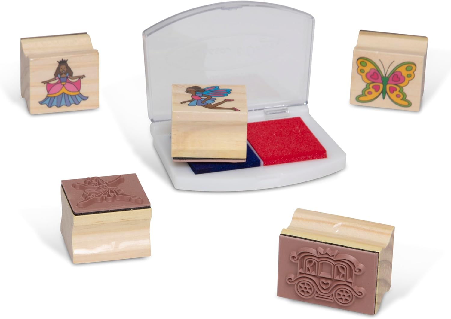 Themed Wooden Stamps for Kids and Coloring Activity Set