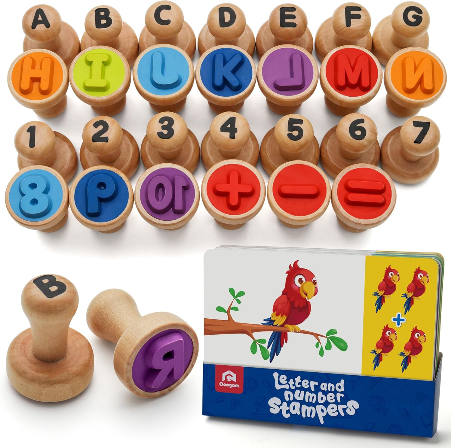 Number Stamp Flashcard, ABC Spelling Letter Stampers and Mathematics Learning Number Stampers Arts