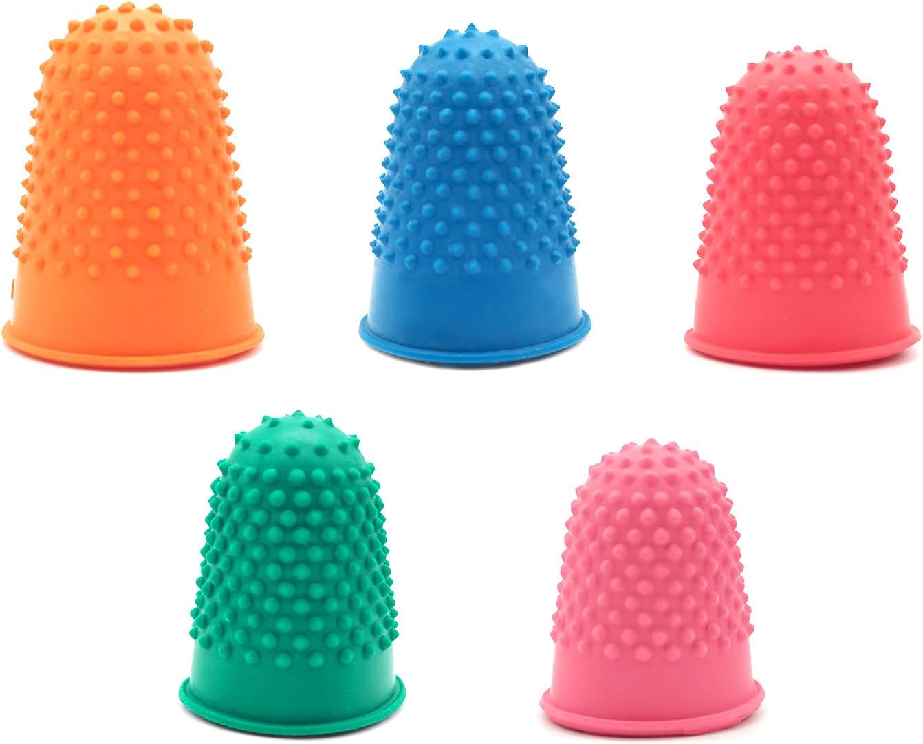 Rubber Finger Thimbles 5 Different Sizes Colors Finger Protector Covers Reusable Finger Protector 