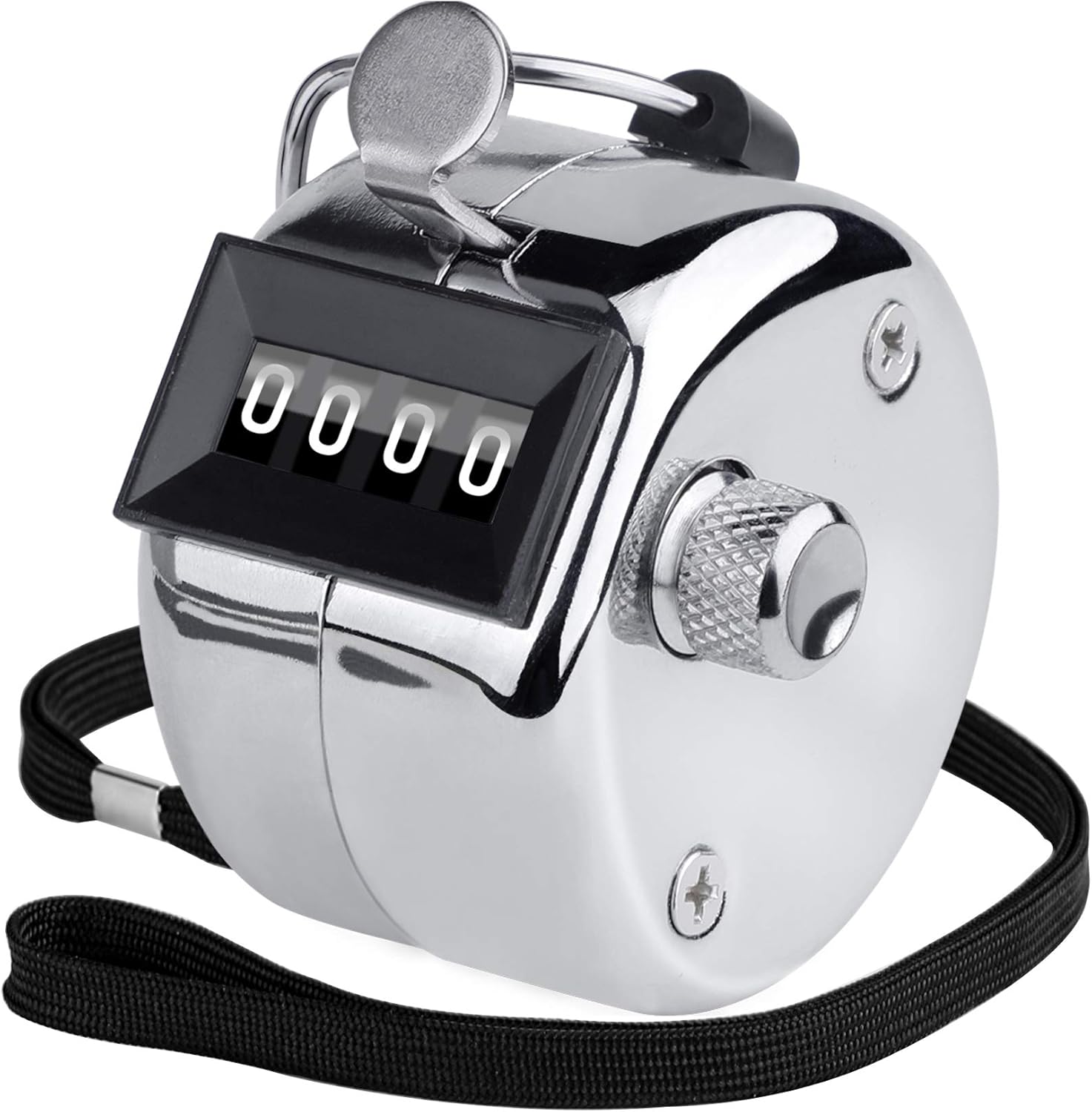 Metal Handheld Tally Counter, 4-Digit Number Clicker Counter, Hand Mechanical Pitch Counters for Coaching
