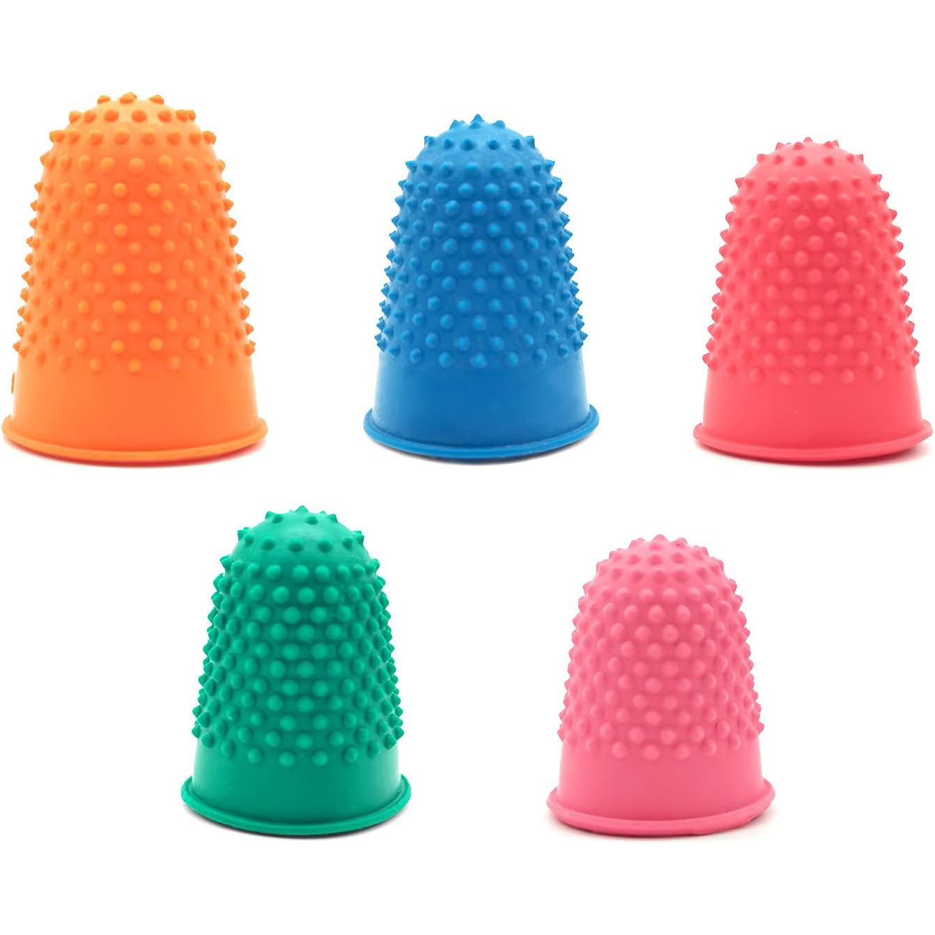 Rubber Finger Thimbles 5 Different Sizes Colors Finger Protector Covers Reusable Finger Protector 