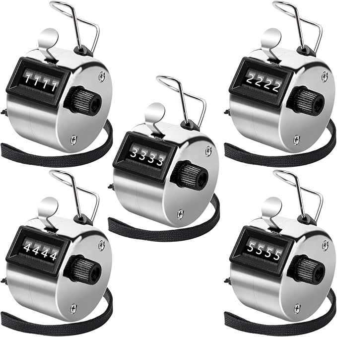 4-Digit Number Clicker Counter with Nylon Lanyard Mechanical Hand Tally Counter Pitch