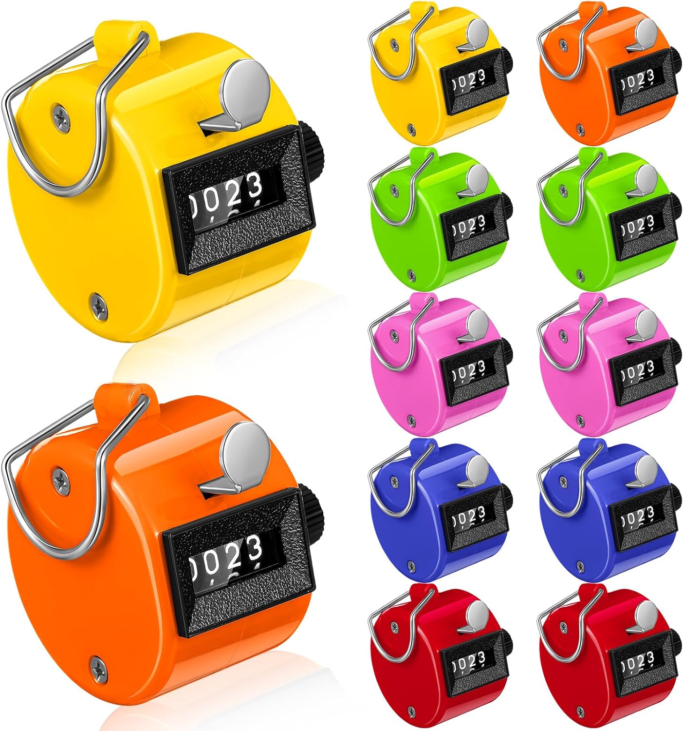 Handheld Tally Counter, 4 Digit Number Clicker Counter, Metal Hand Mechanical Register for Coaching