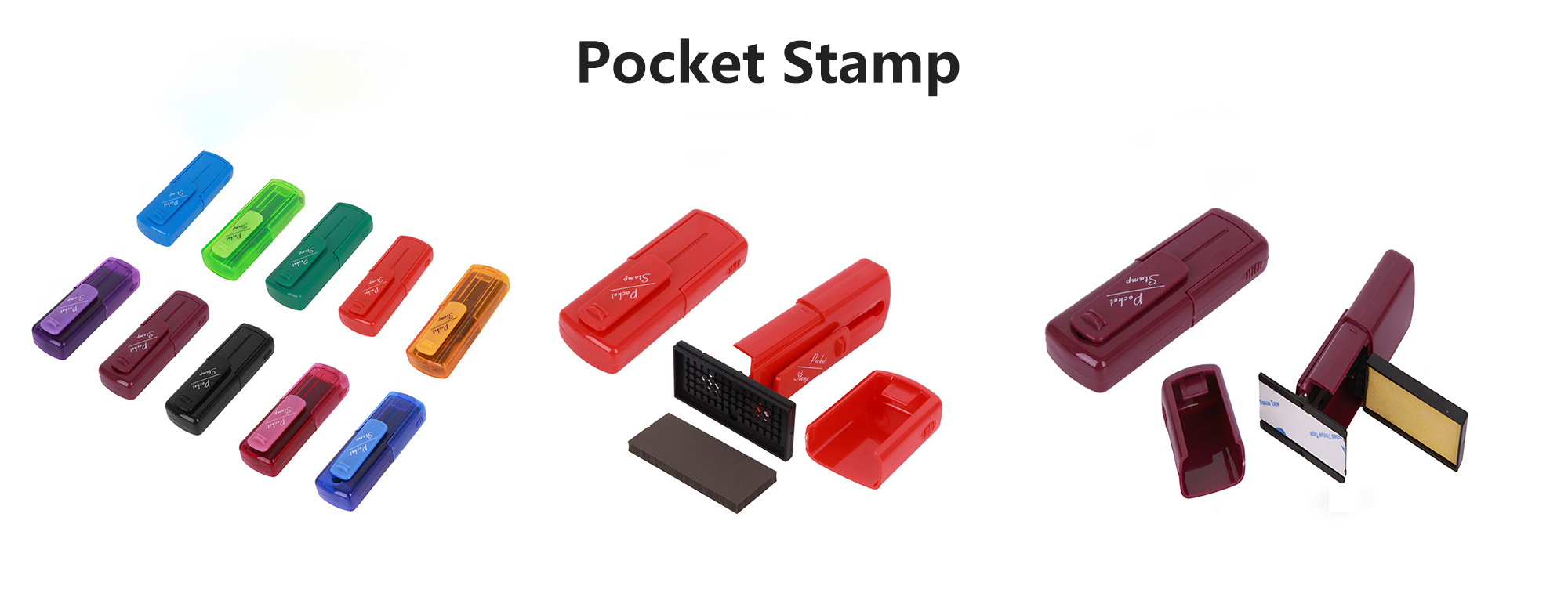Shiny Pocket  flash stamp 14*38mm and 18*47mm
