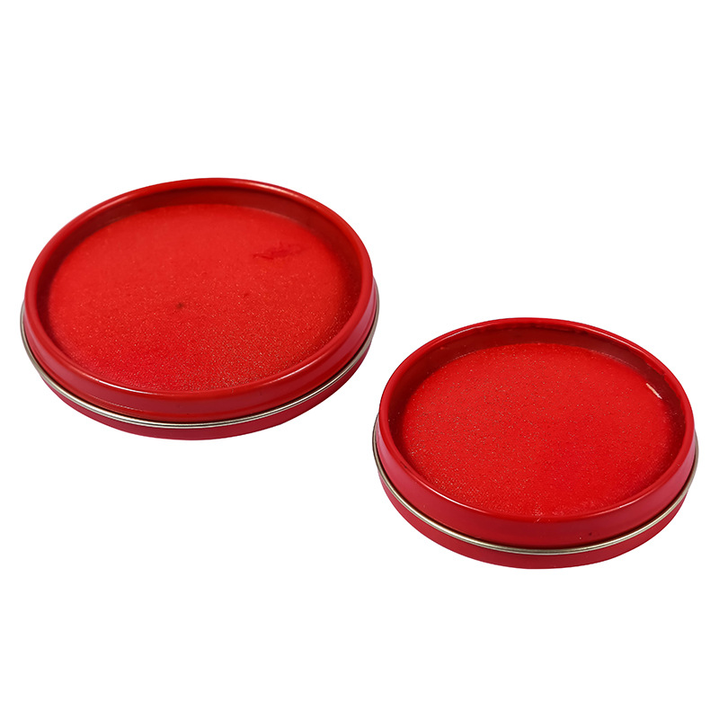Round iron box with cloth surface ink pad