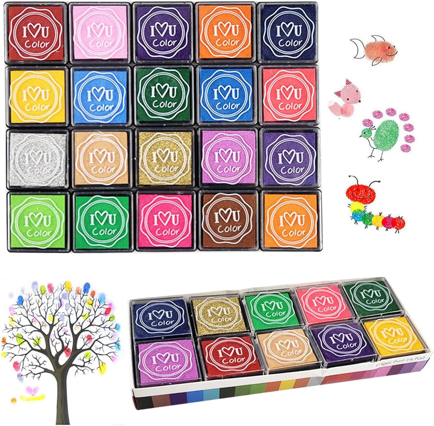 Washable Ink Pads for Kids Rubber Stamps