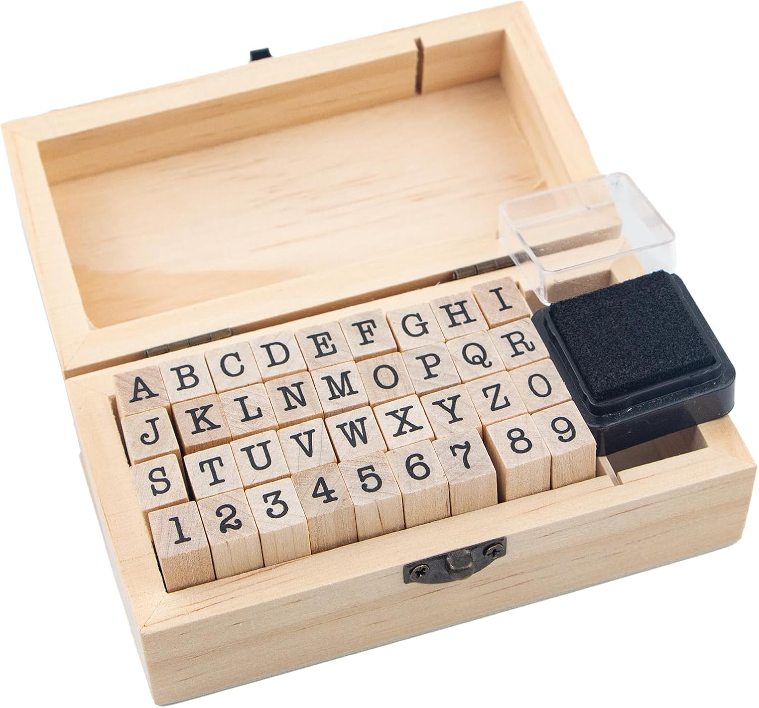 Small Wooden Rubber Stamps, Wooden Box Multipurpose Number 