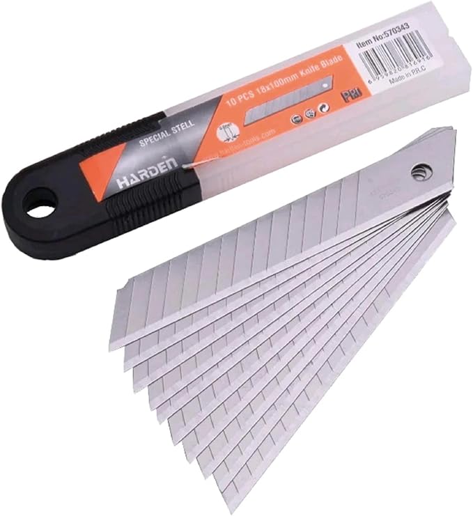Tools Utility Knife/Box Cutter Snap Off Blades - Pack of 10-18mm